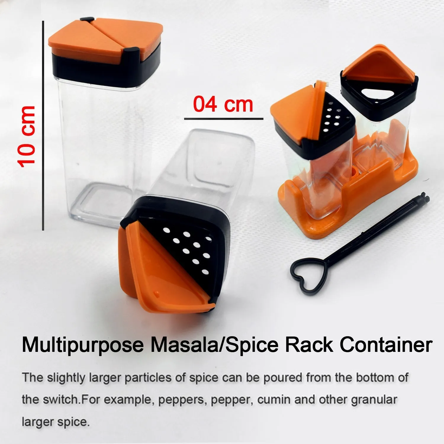 2070 Multipurpose Masala / Spice Rack Container with tray- Set of 2Pcs