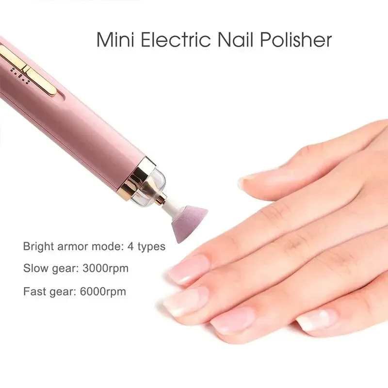 5 In 1 Professional Mini Electric Nail Drill Kit Battery Nail Art Exfoliating Polishing Nail Polishing File Pen Tool Machine