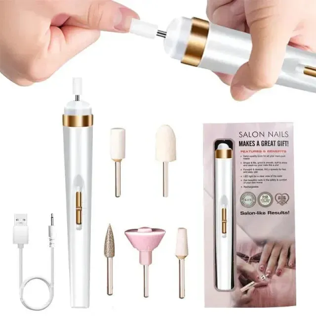 5 In 1 Professional Mini Electric Nail Drill Kit Battery Nail Art Exfoliating Polishing Nail Polishing File Pen Tool Machine