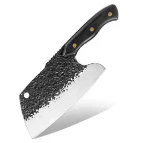 7 Inch Cleaver Knife: Handmade Forged Knife for Hunting, Cooking, and Utility