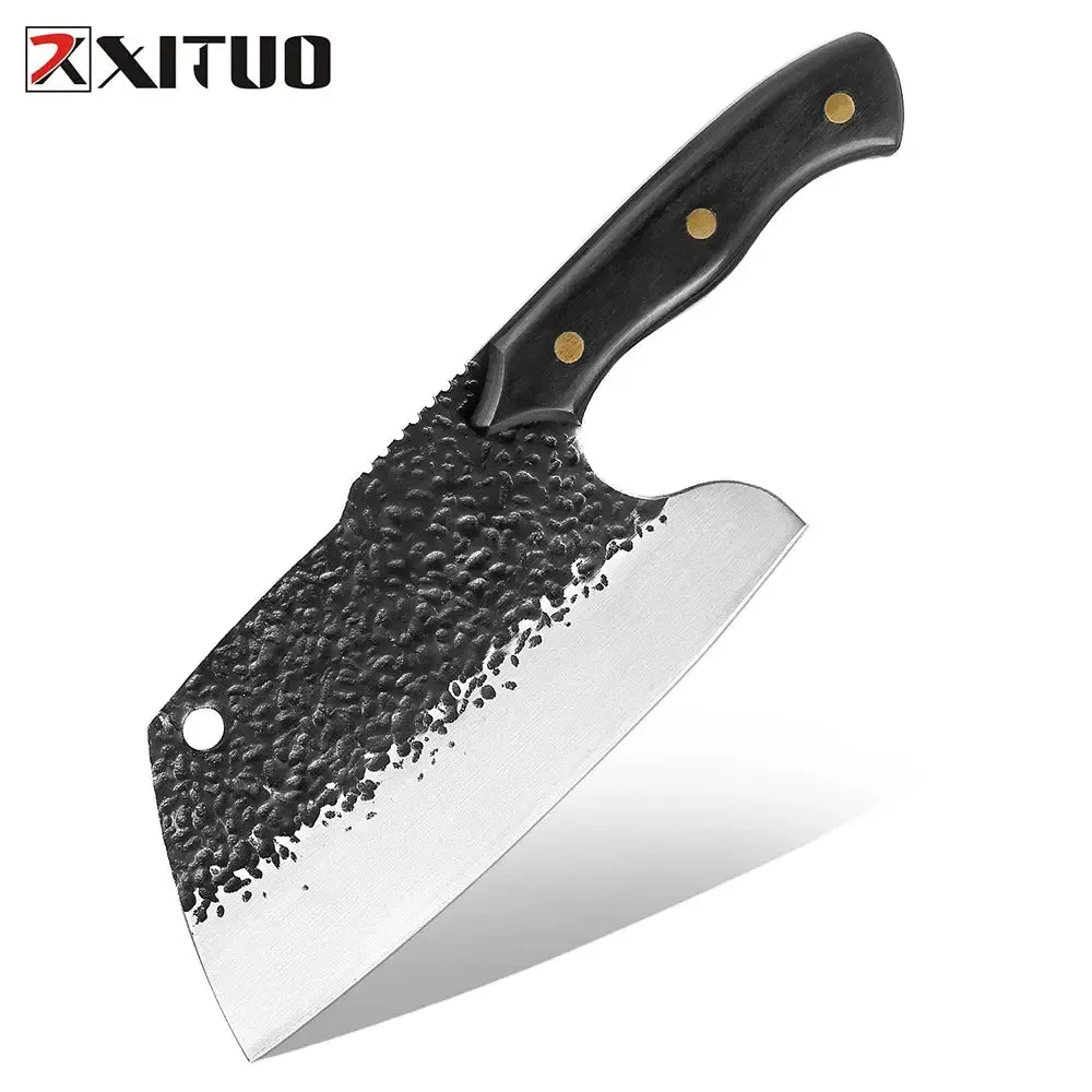 7 Inch Cleaver Knife: Handmade Forged Knife for Hunting, Cooking, and Utility