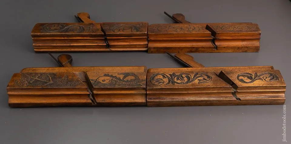 Amazing Set of Eight Carved Moulding Planes * EXCELSIOR 59500