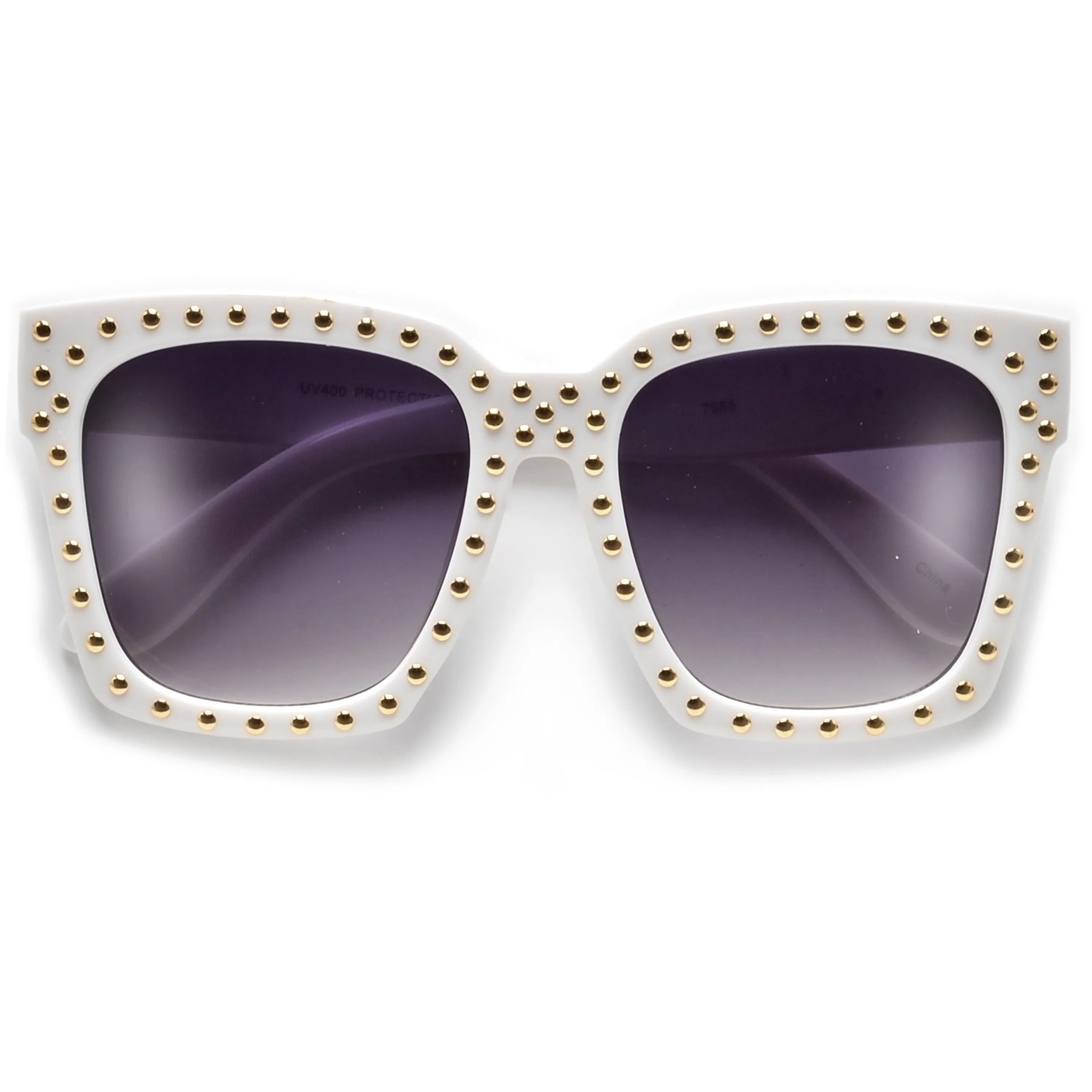 BOLD THICK STUDDED CHIC FASHION DESIGN SUNGLASSES