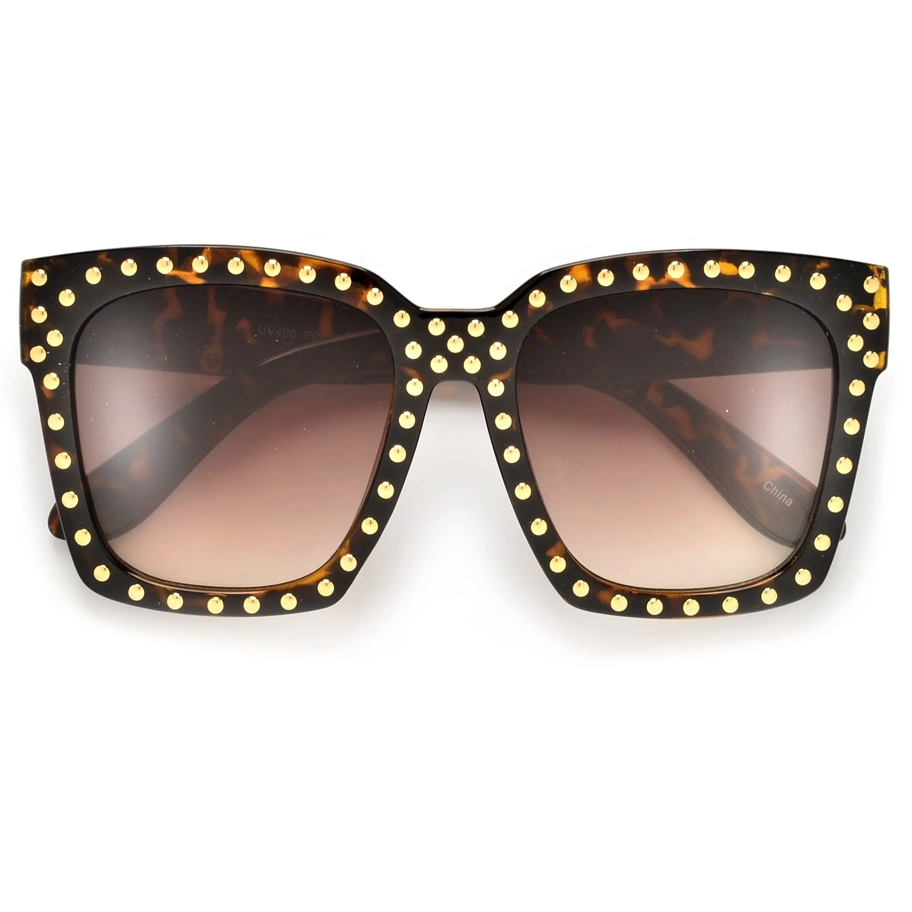 BOLD THICK STUDDED CHIC FASHION DESIGN SUNGLASSES