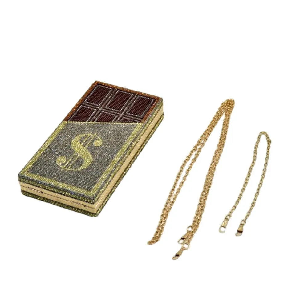 Chocolate $ Money Bar Evening Clutch: A sparkling bag for your night out