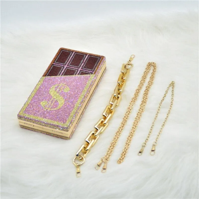 Chocolate $ Money Bar Evening Clutch: A sparkling bag for your night out