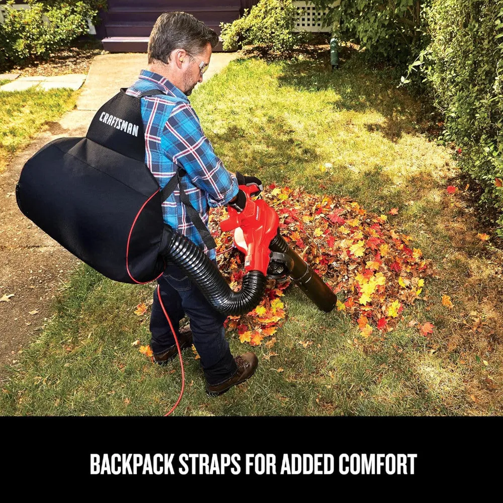 CRAFTSMAN CMEBL7000-CA Leaf Blower/Vacuum and Mulcher, 3 in 1 Wearable Yard Cleaner
