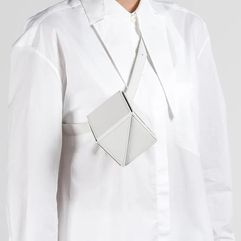 Cube Mini Foldable Belt Bag - White