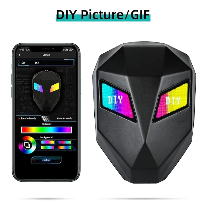 Design one LED Motorcycle Backpack with Programmable & Full Color Screen, Waterproof Helmet Backpack for Men, Riding , Laptop 16 Inch (Black), Black2, X-Large, Motorcycle Backpack