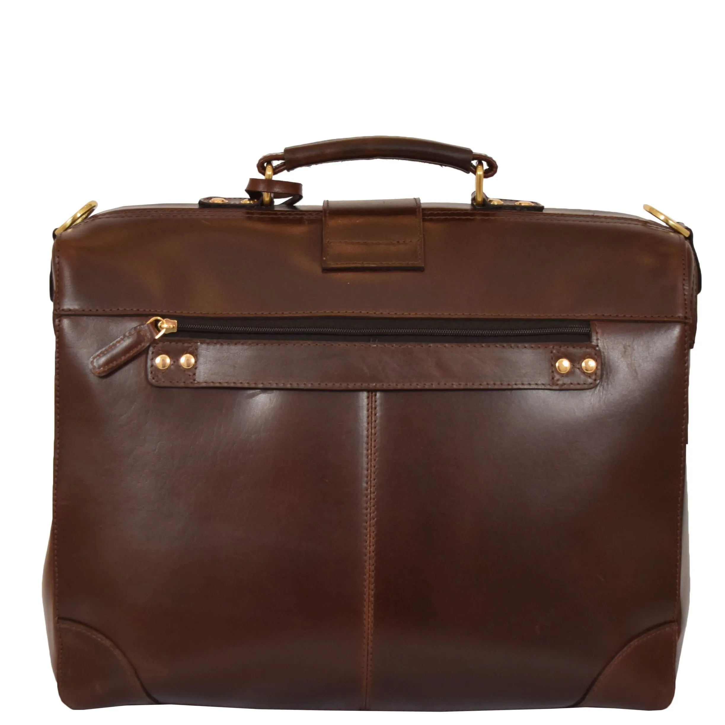 Genuine Leather Doctors Briefcase Gladstone Bag Duke Brown
