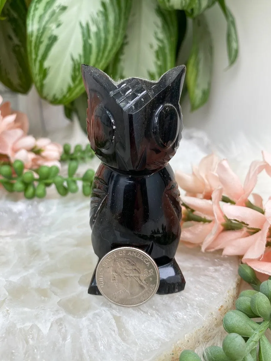 Gold Obsidian Owl Crystal