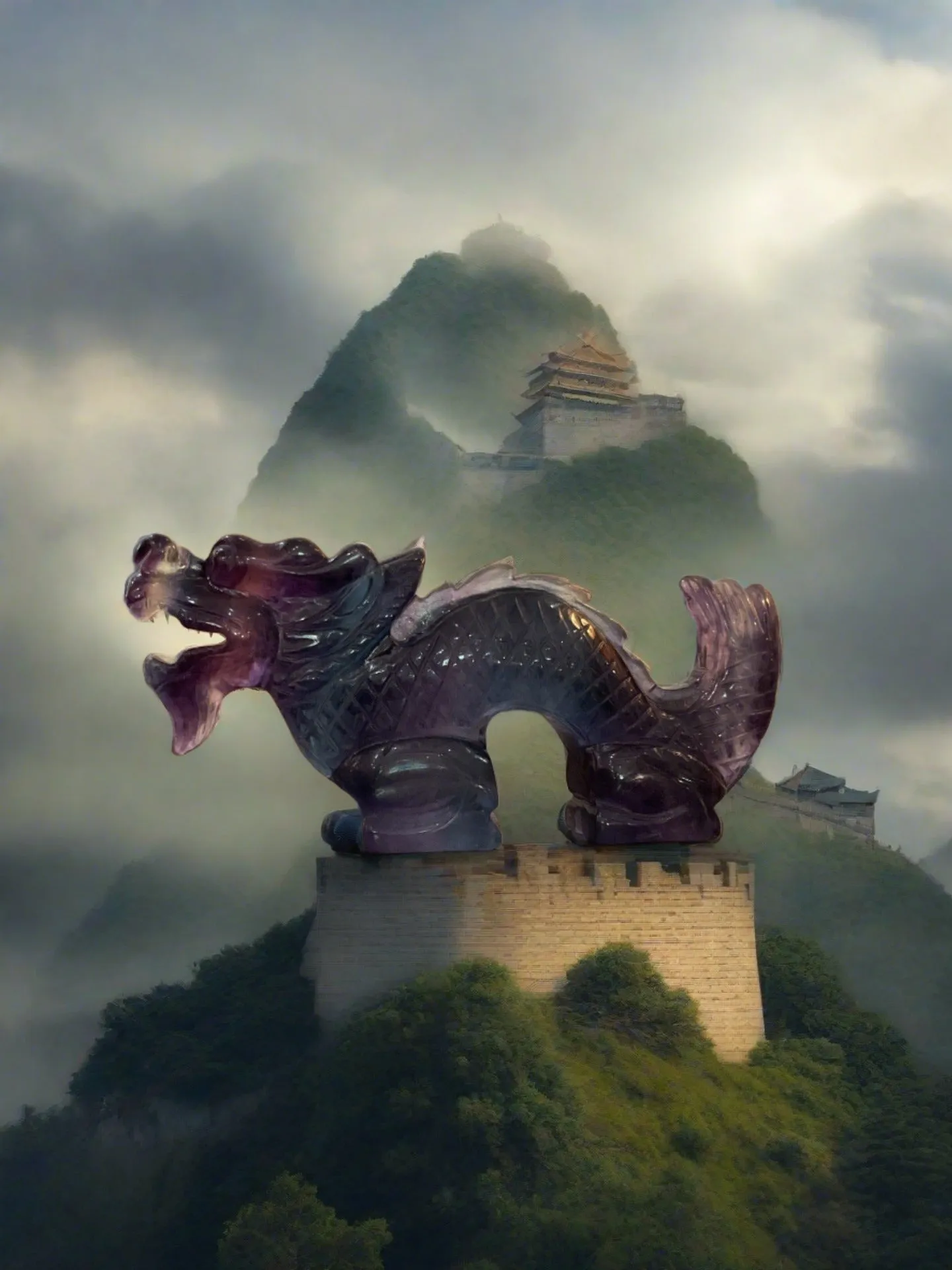 Hand Carved Fluorite Dragon
