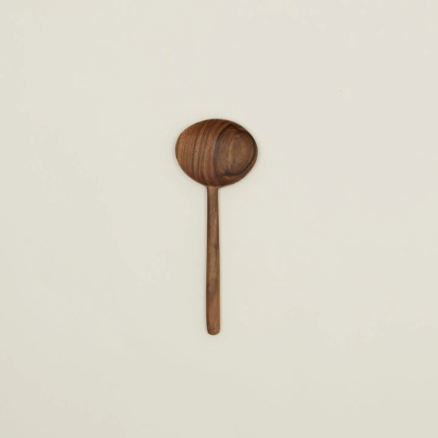 Hand Carved Walnut Oval Spoon
