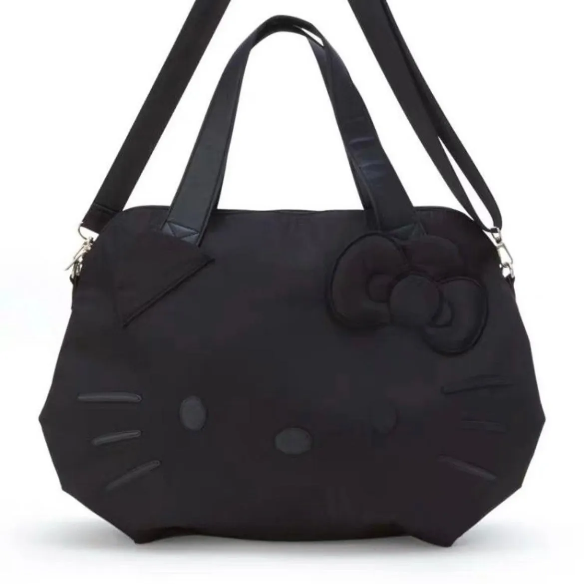 Hellokitty Black Large Travel Tote Bag Waterproof Expandable Duffel Gym Tote Bag