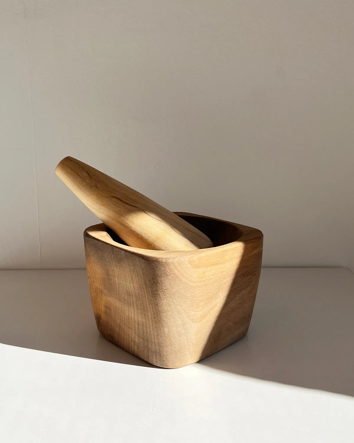 Laurel Hand Carved Solid Wood Mortar and Pestle