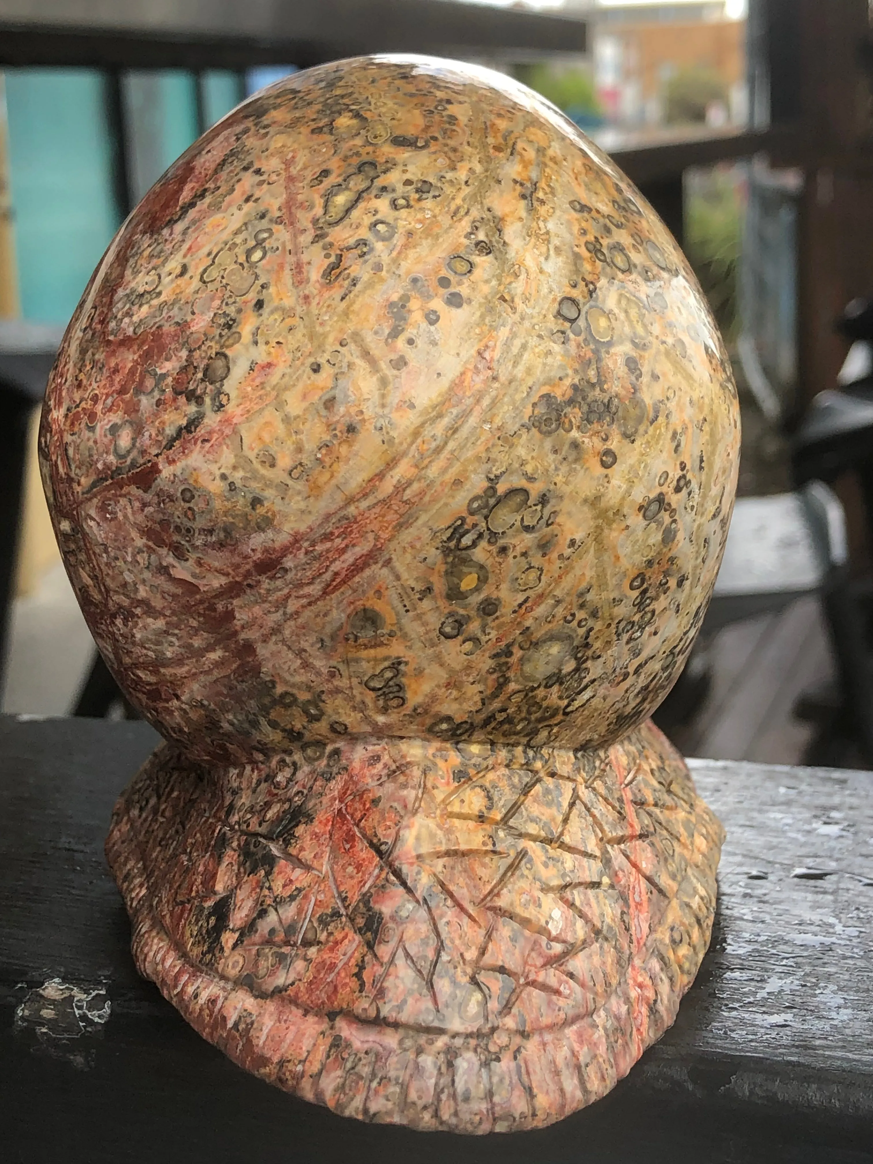 Leopard Skin Jasper Skull Snail [1k1579]