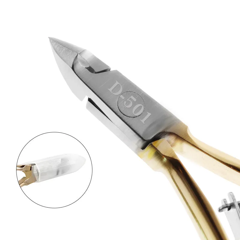 Manicure Cuticle Nipper Exfoliating Barbed Fingernail Clipper Scissors Gold Stainless Steel Manicure Implement