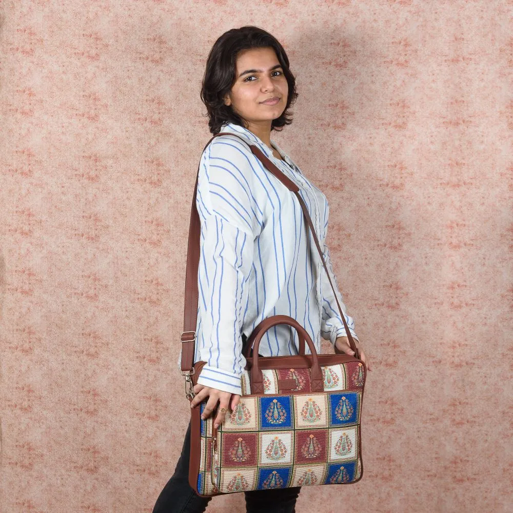 Morbi Floral Motif Laptop Bag