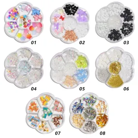 Nail Ornament Flower Bow Tie Aurora Patch Bear Rhinestone Pearl Mixed Nail Decorative Diamond Sequins
