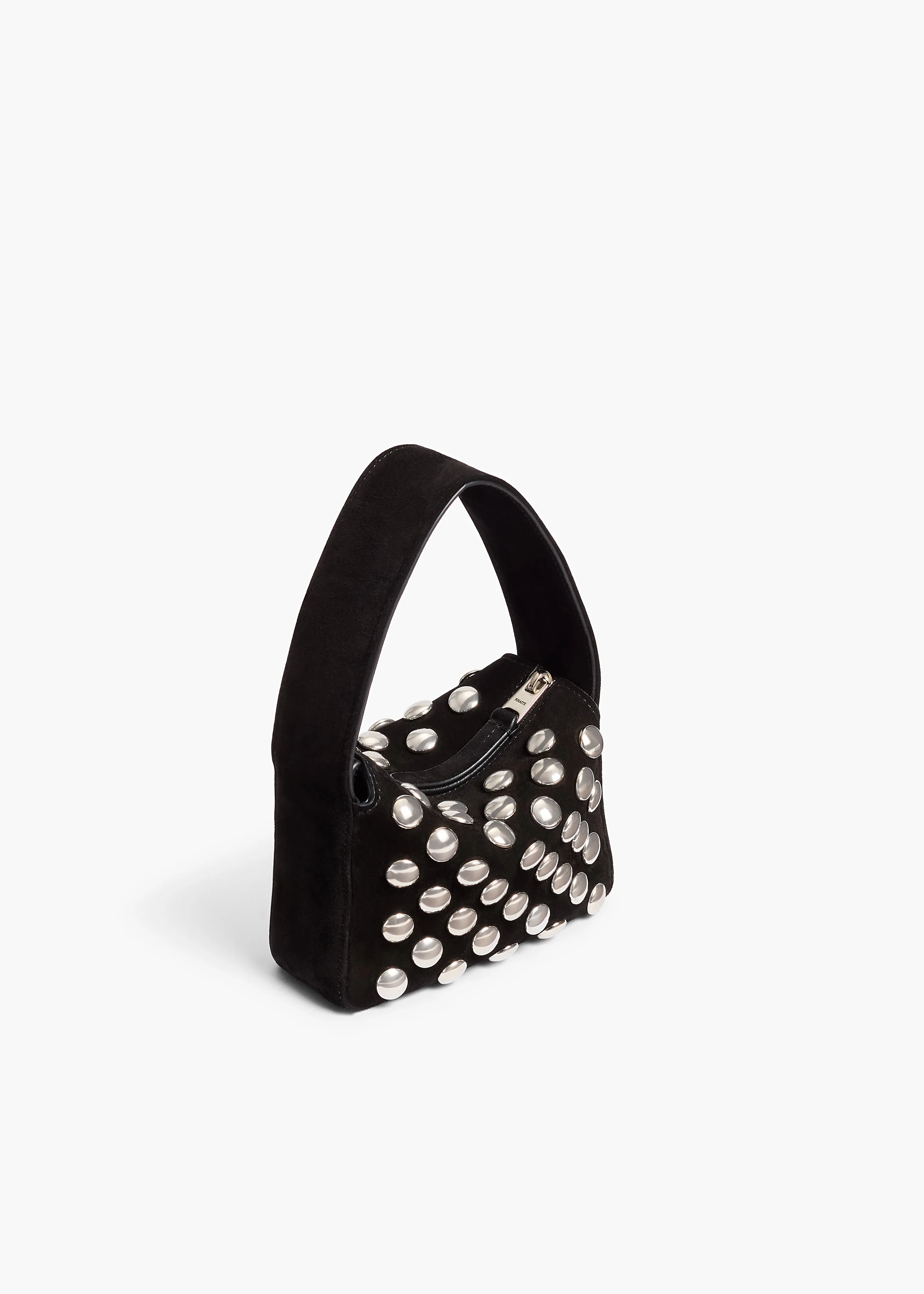 Nano Elena Bag in Black Suede with Silver Studs
