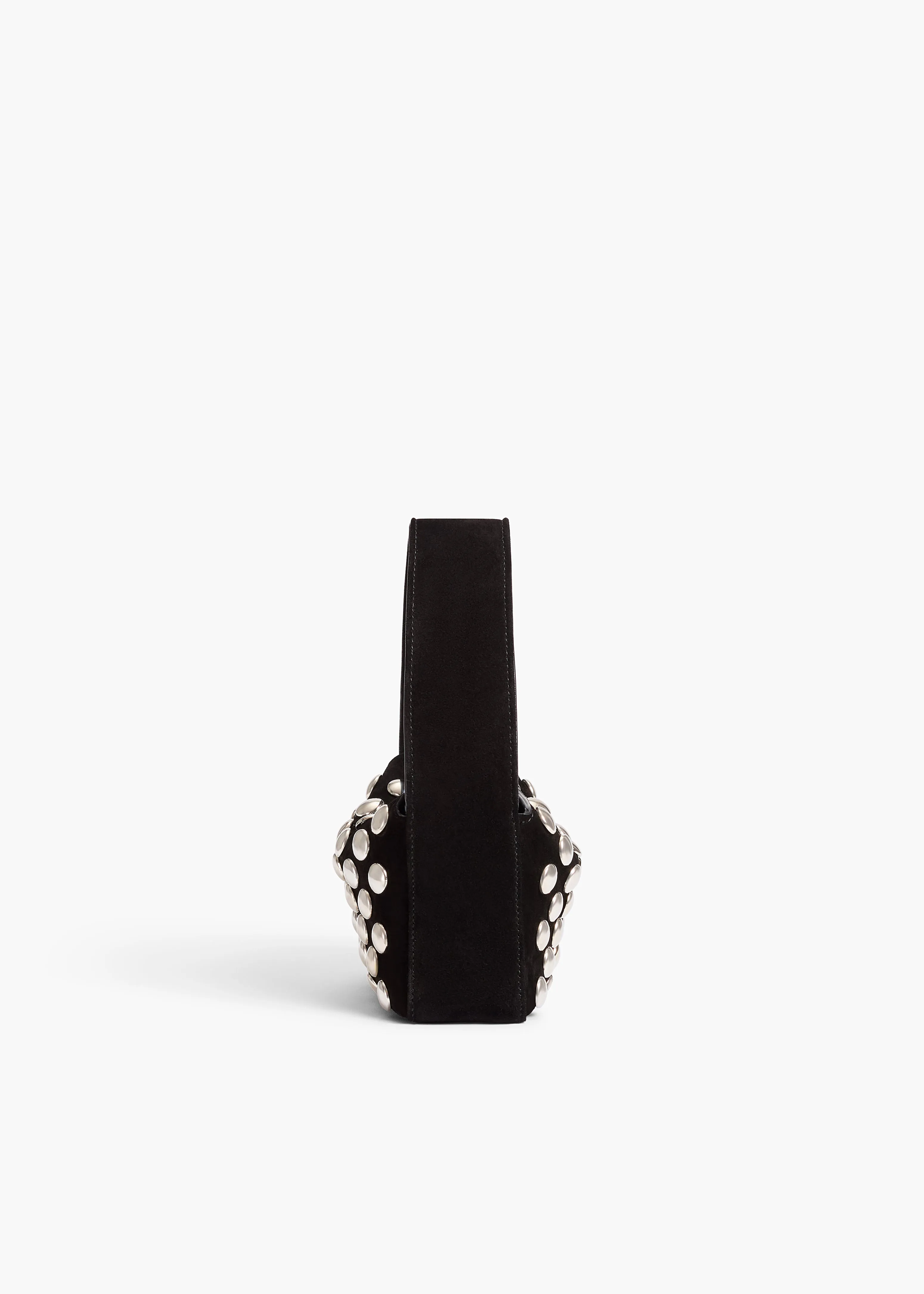 Nano Elena Bag in Black Suede with Silver Studs