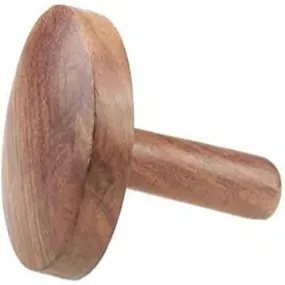 OGESTA Wooden Chapati Press Roti Fluffer Paratha Indian Acupressure Datta Press Long Life Carved Solid Wood Dark Brown Roti Press (2)
