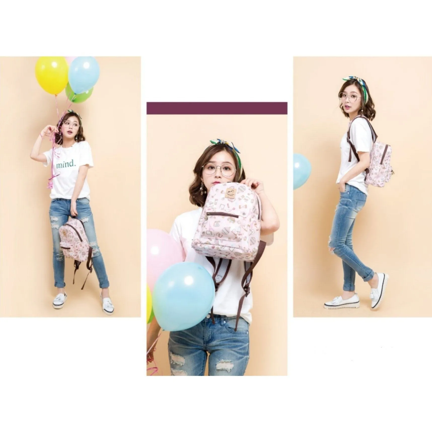 Peach Corgi Puppy Small Backpack