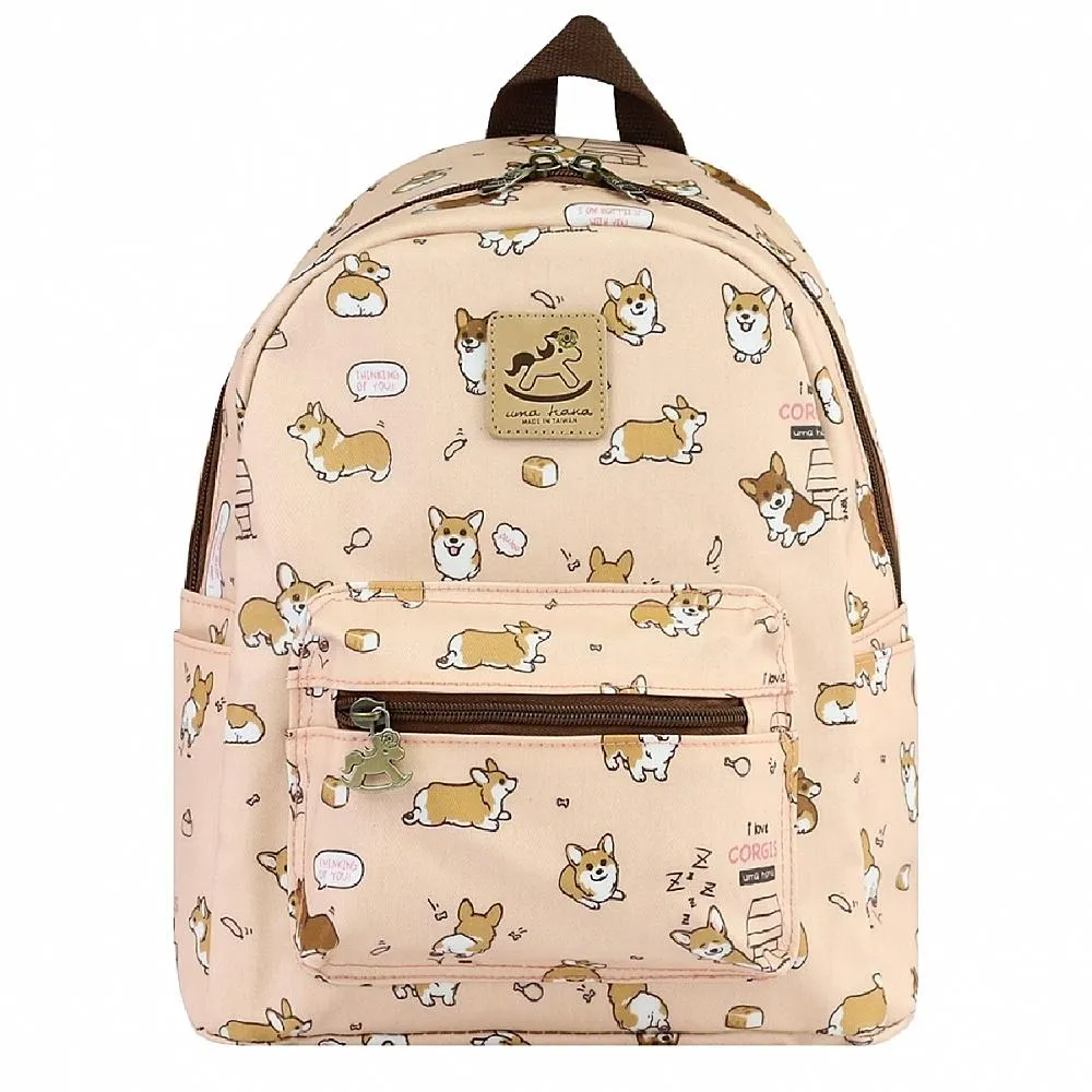 Peach Corgi Puppy Small Backpack