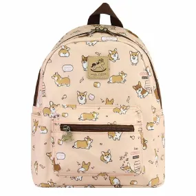 Peach Corgi Puppy Small Backpack