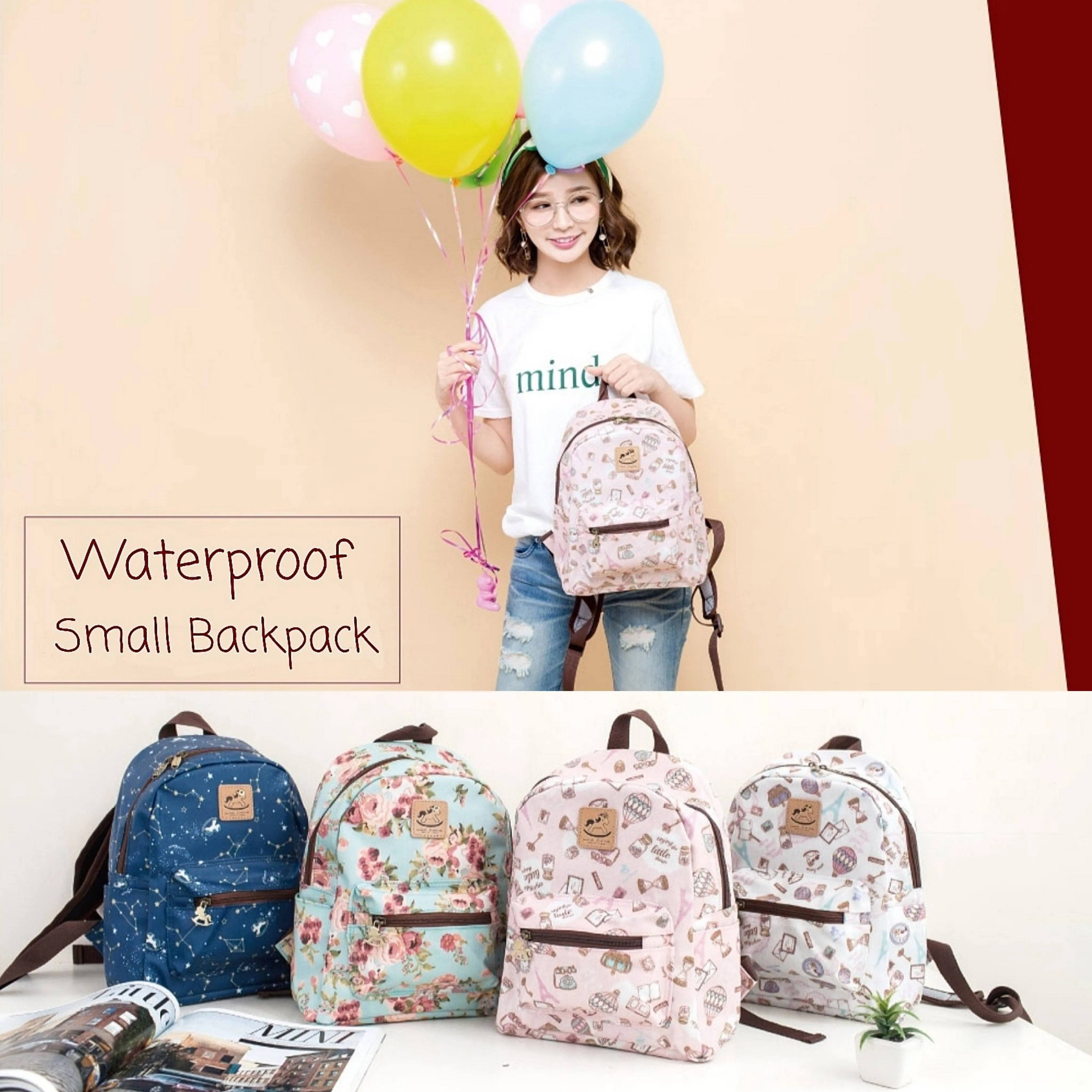 Peach Corgi Puppy Small Backpack