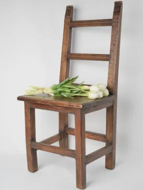 Petite 18th-Century French Walnut Ladderback Chair