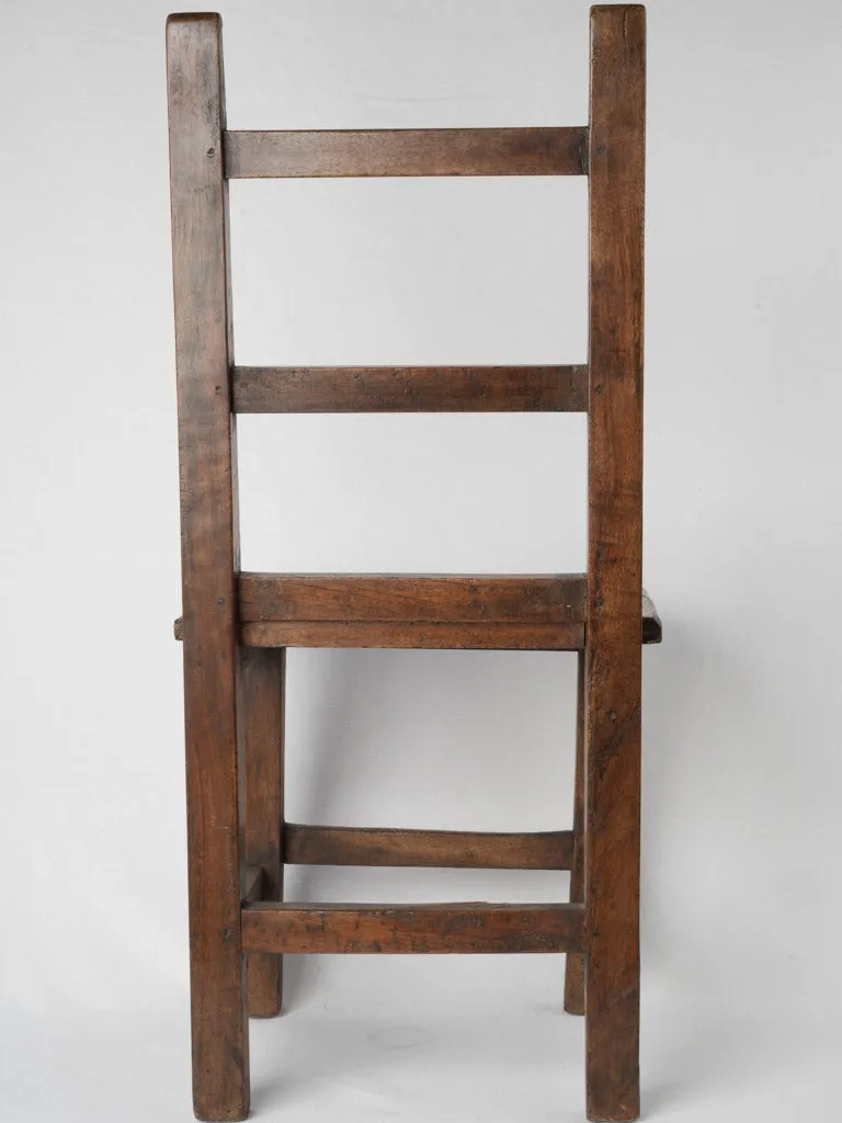 Petite 18th-Century French Walnut Ladderback Chair