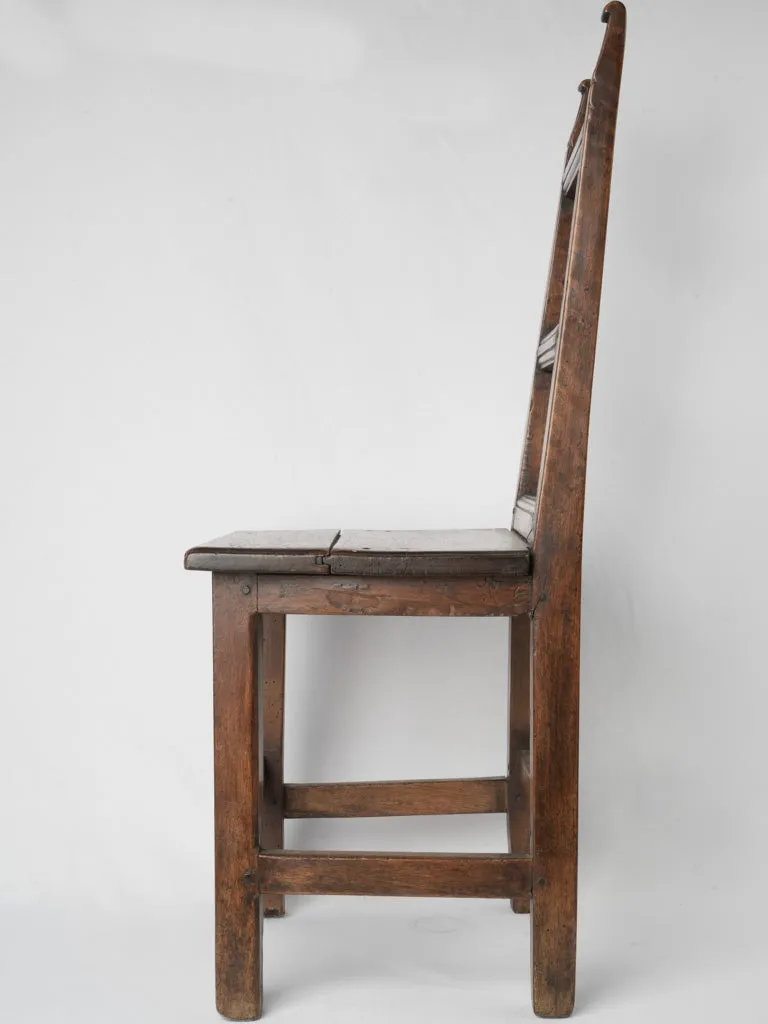 Petite 18th-Century French Walnut Ladderback Chair