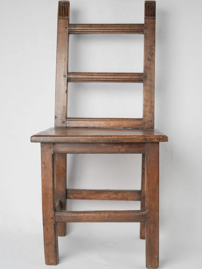 Petite 18th-Century French Walnut Ladderback Chair