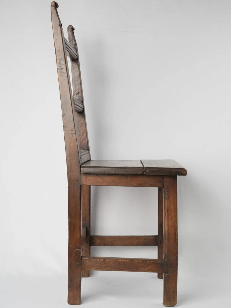 Petite 18th-Century French Walnut Ladderback Chair