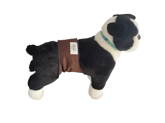 P.S. Male Dog Belly Band Wrap - Chocolate Brown Style #2