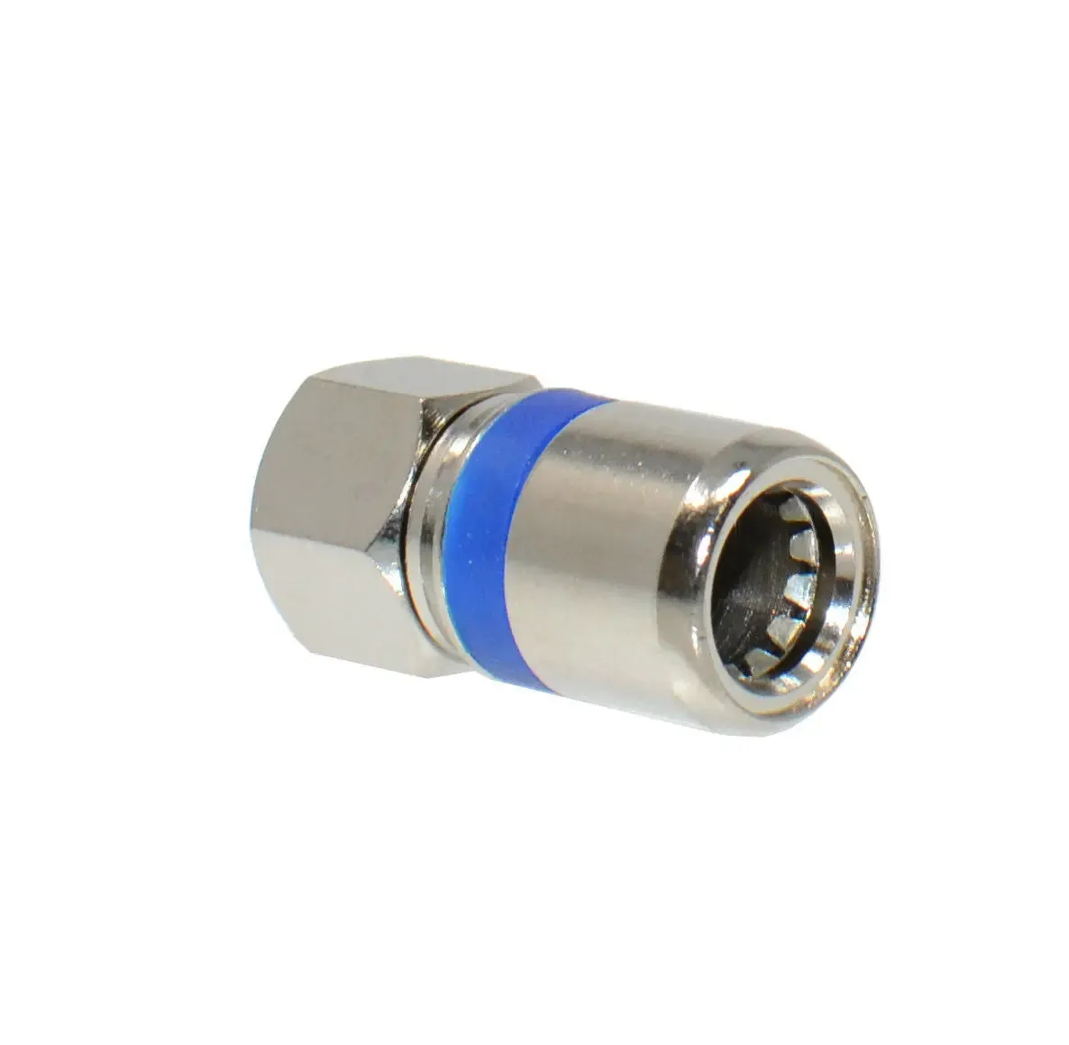 RG6 Dual Shield Coaxial to Self Lock F-Type Compression Connector