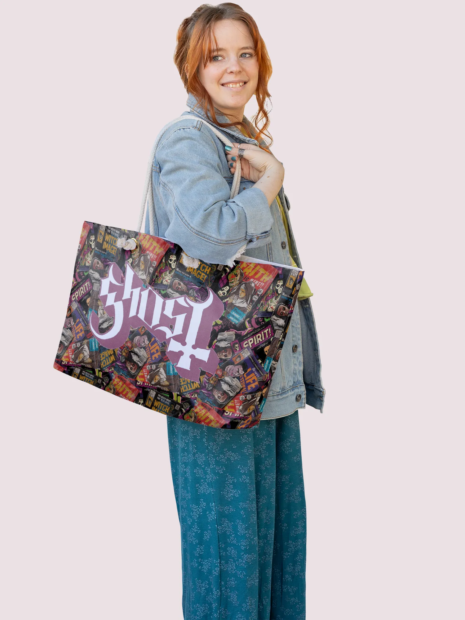 Rocksax Ghost Rope Handled Beach Bag - Magazines