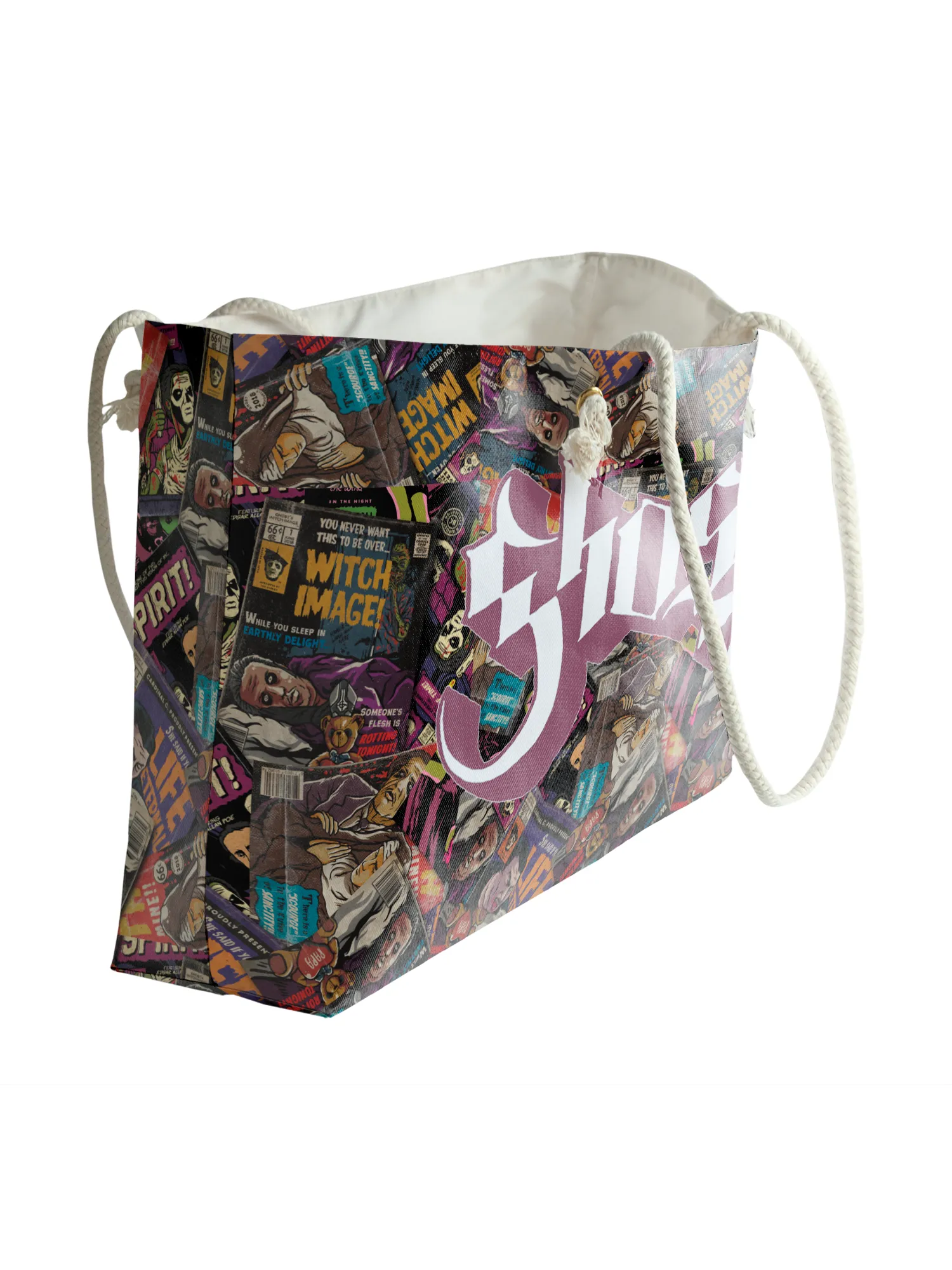 Rocksax Ghost Rope Handled Beach Bag - Magazines