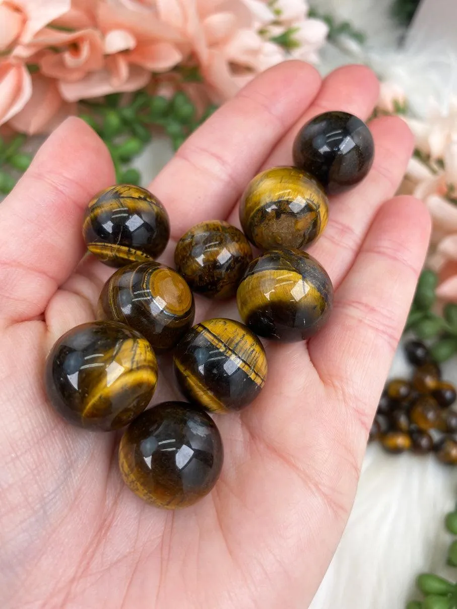 Small Tiger Eye Spheres