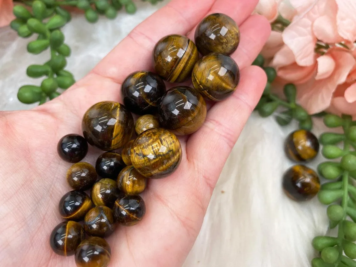Small Tiger Eye Spheres