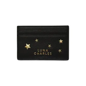 Tala Star Studded Card Holder - Black & Gold