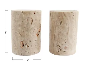 Travertine Salt   Pepper Set of 2