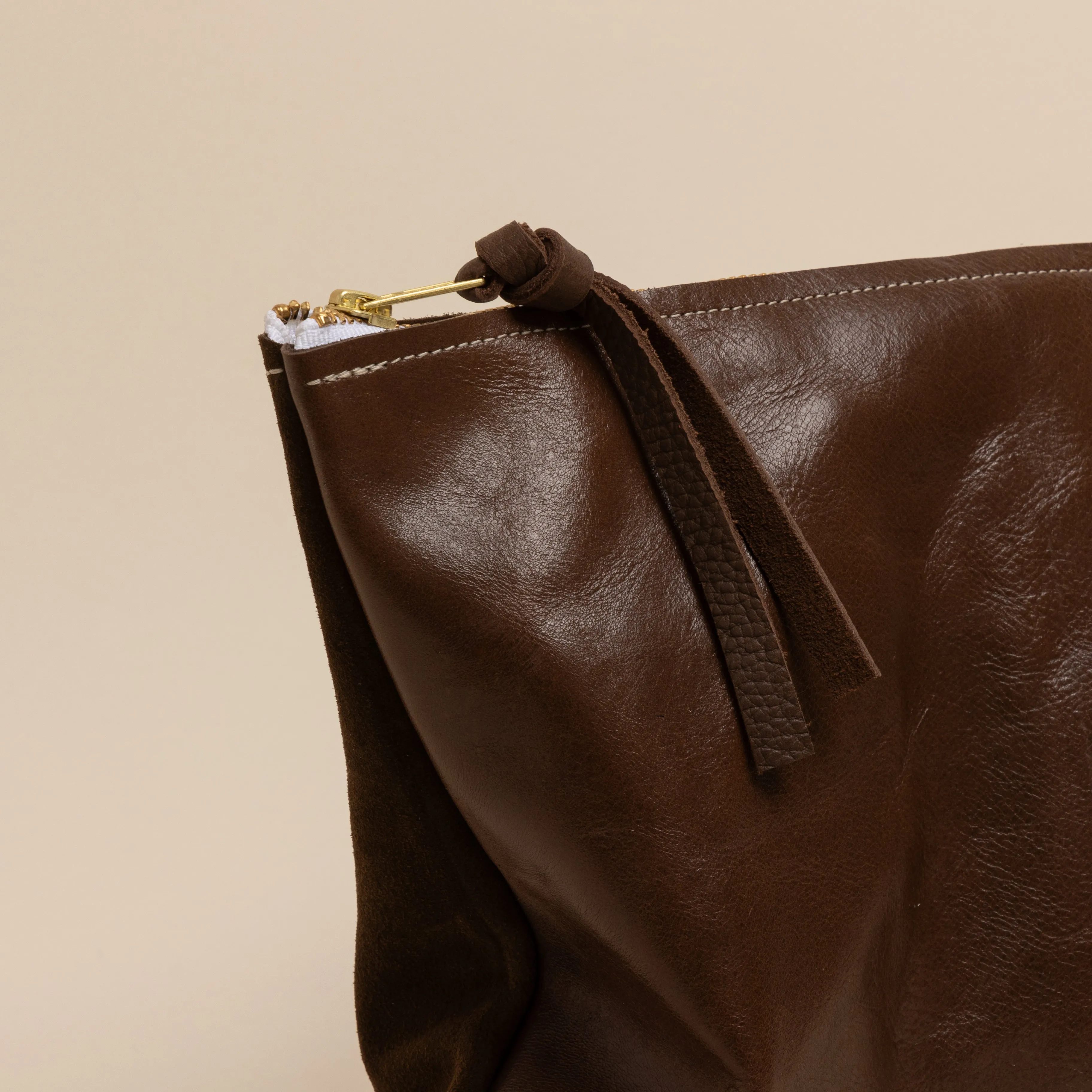 Upcycled Chocolate/ Chocolate Suede Mini Halfie