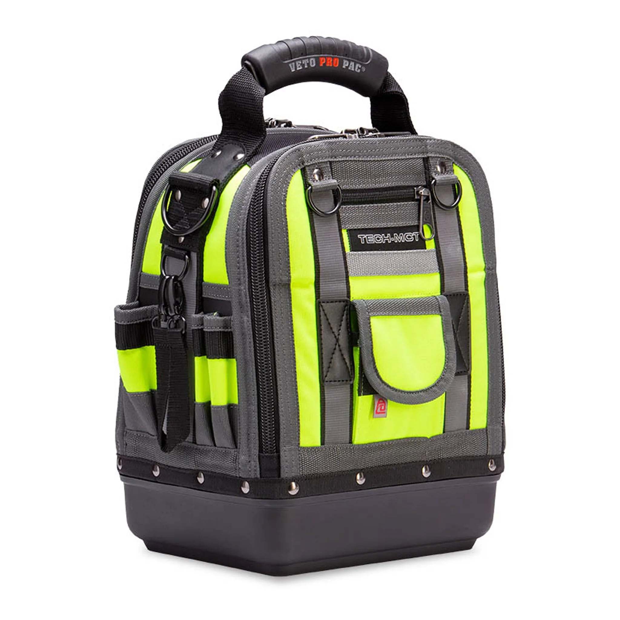 Veto Pro Pac TECH-MCT HI-VIZ YELLOW 44-Pocket Compact Tool Bag with Hi-Viz Construction and Reflective Accents