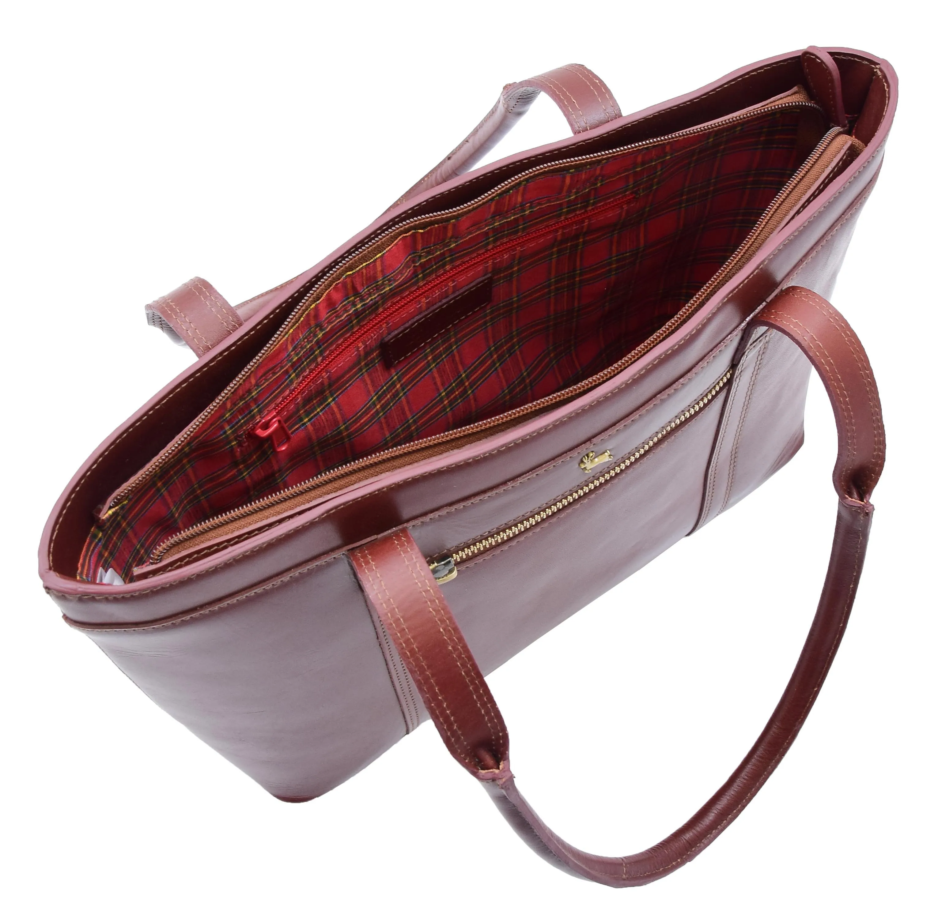 Womens Real Leather Shoulder Bag Large Hobo Handbag Lucy Chestnut