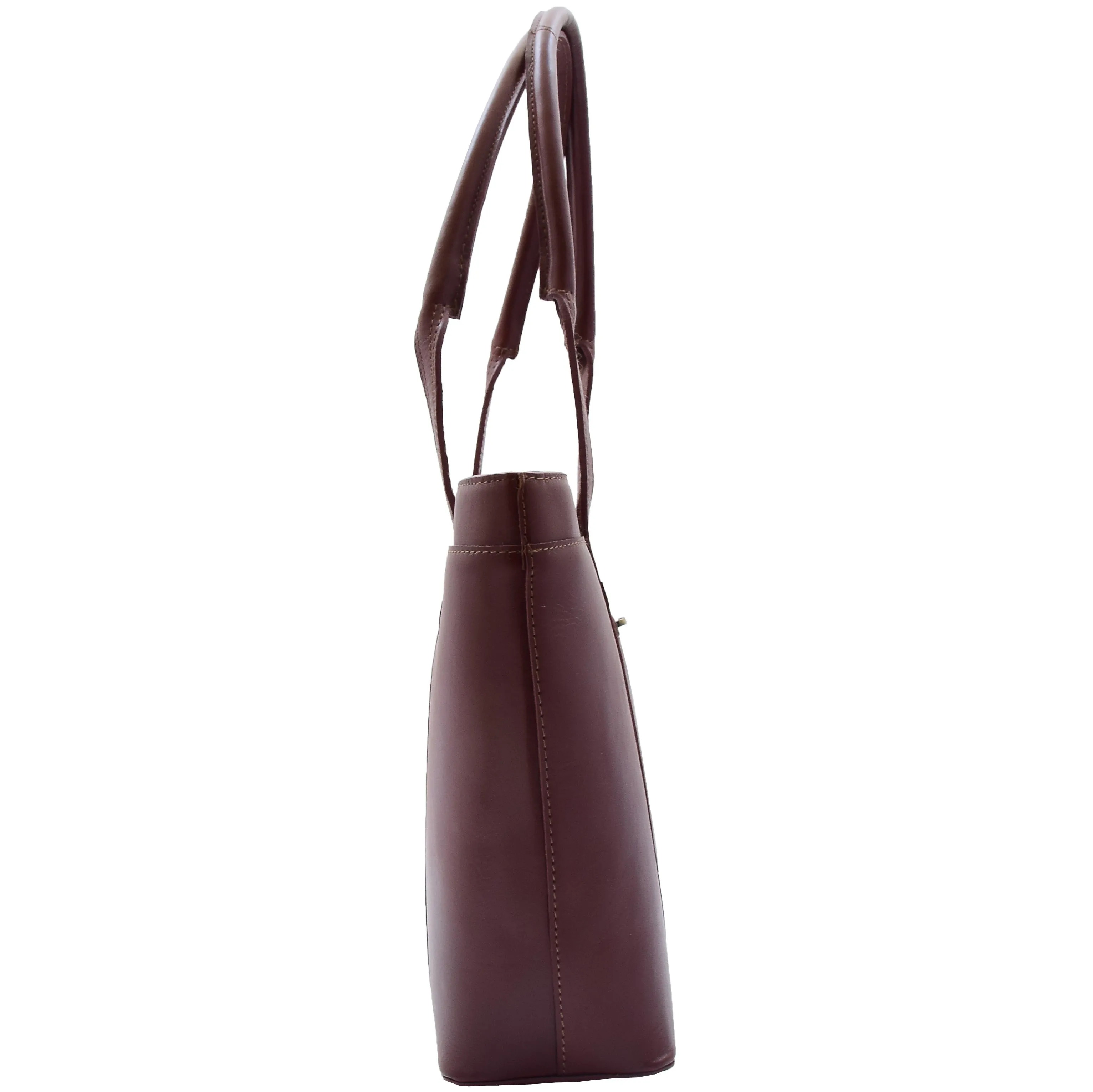 Womens Real Leather Shoulder Bag Large Hobo Handbag Lucy Chestnut