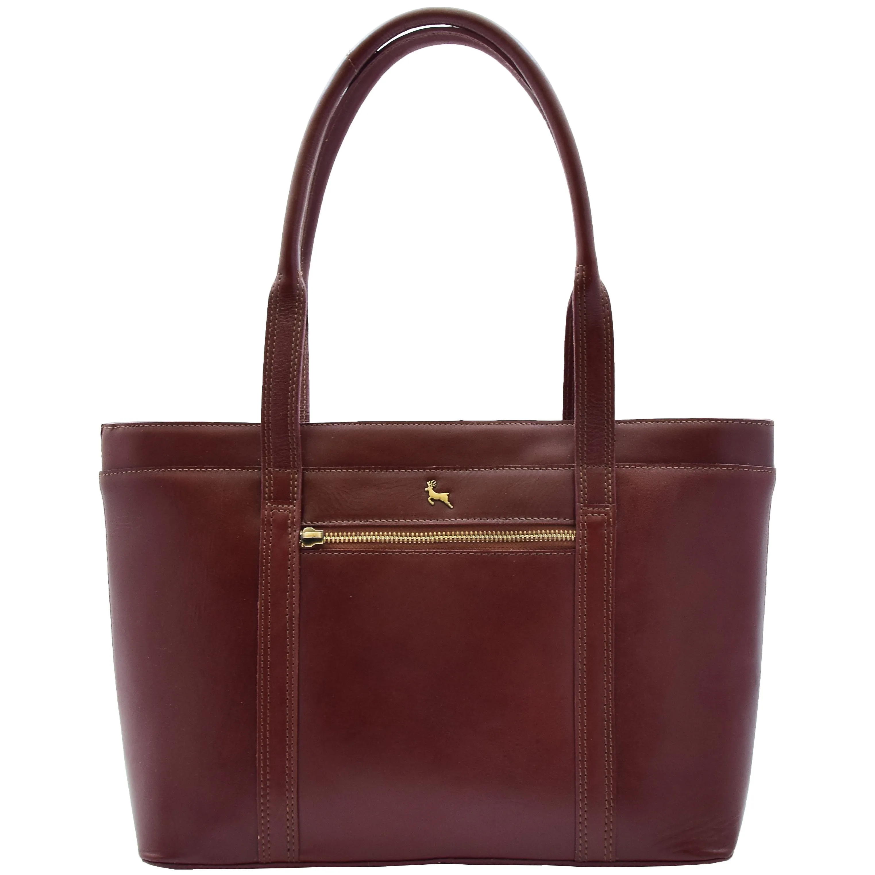 Womens Real Leather Shoulder Bag Large Hobo Handbag Lucy Chestnut